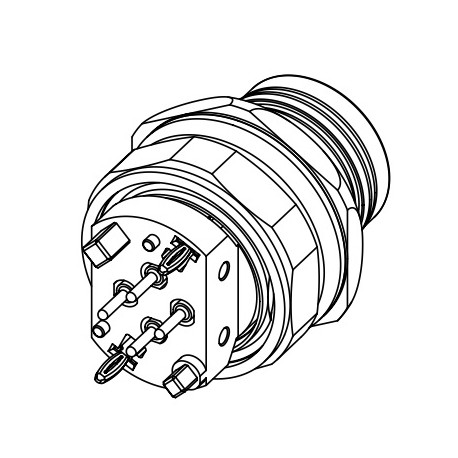 21033812431 PCB receptacle female front D-cod 4-pole